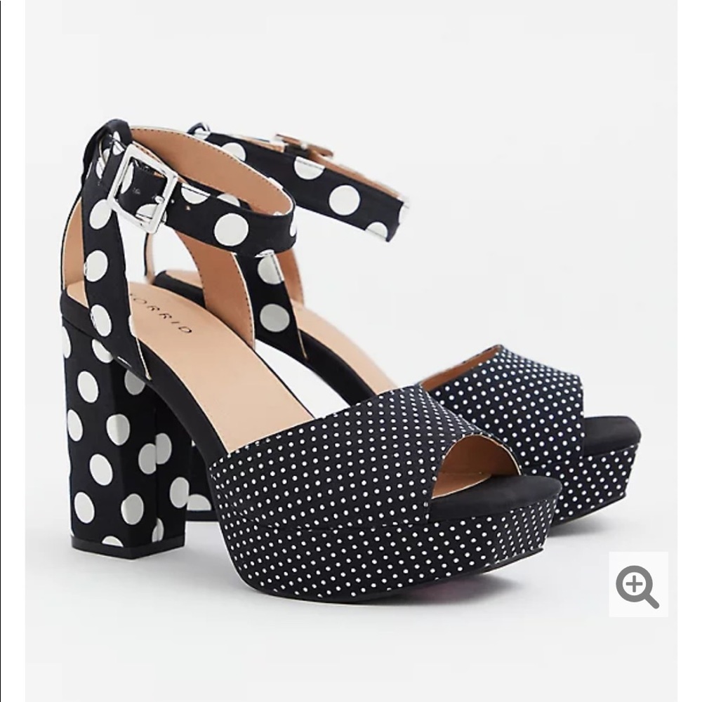 Torrid (WW) Platform Polka Dot Heels Sz 7.5